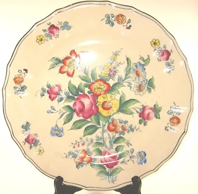 Japan Mikori Ware Ceramic Floral Hand Painted Round Platter Charger Chop Plate • $9.99