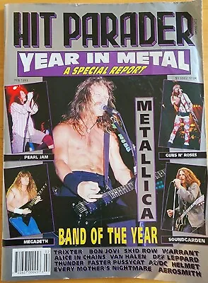 Hit Parader February 1993 Year In Metal Metallica Pearl Jam Soundgarden GnR AiC • $9.98
