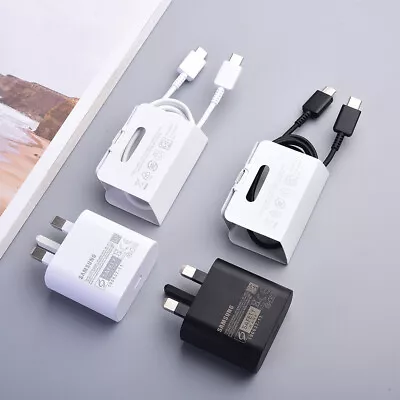 £2.98 • Buy Genuine 25W Super Fast Charger Plug & Cable For Samsung Galaxy S21 S22 A52s UK