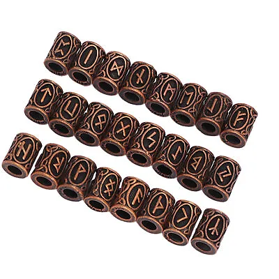 24 PCS Antique Copper Hair Beads Vintage Large Hole Metal Braiding Tube Bead Cus • $7.74