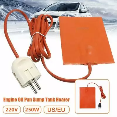 220V 250W Car Engine Oil Pan Sump Tank Heater Plate EU Plug Silicone Heating/ • $14.67