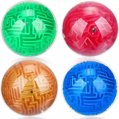 4 Pcs 3D Maze Ball Puzzle Magic Brain Teasers Games Sphere Educational Toys Cube • $32.95