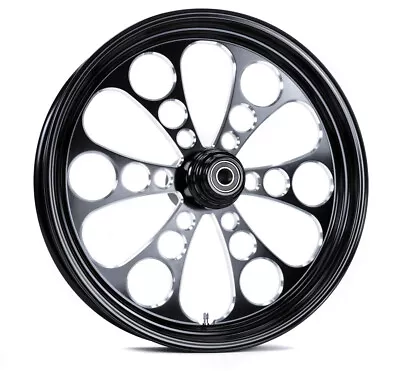 Black Kool Kat 21  3.5  Billet Mag Front Wheel Rim Harley Single Disc New  84-07 • $549.95