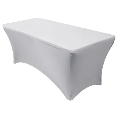 4ft Spandex Fitted Table Cover Rectangular Stretch Tablecloth For Wedding Party • $139.99