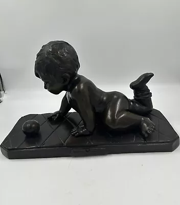 E.VILANIS FRENCH 1858-1914 ENFANT JOUVANT Bronze Baby. Large • $995.95