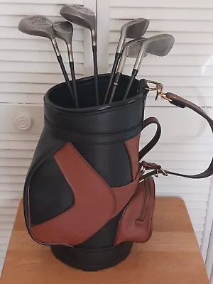 Mini Golf Bag W/6 Clubs Ideal For Display Or Wastebasket In Den/Office/Man Cave • $34.99