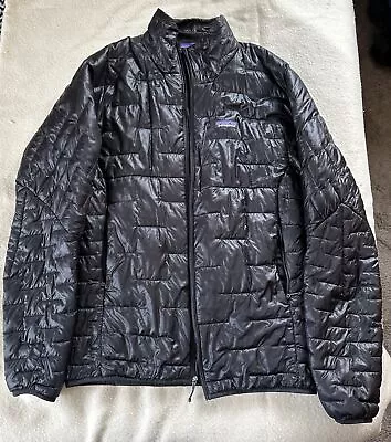 Patagonia Nano Puff PrimaLoft Light Jacket Men M Black Full Zip Lined Classic • $45