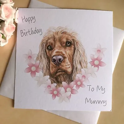 Handmade Personalised Cocker Spaniel Dog Birthday Card • £3.95