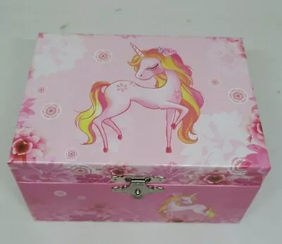 Girls Musical Jewellery Box Unicorn With Flowers Birthday Gift Present • $29.99