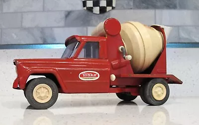 Vintage Red / White Metal Tonka Jeep Cement Mixer 9  • $20