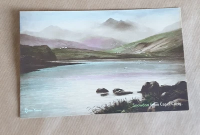 £4 • Buy Vintage Tinted Postcard Snowdon From Capel Curig Signed Elmer Keene