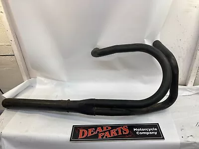 Harley Ironhead Sportster 2 Into 1 Racing Black Exhaust Pipes Headers Look • $445.50