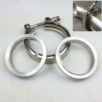 3  Inch Stainless Steel #304 V Band Vban Clamp W/2 Flange Turbo Exhaust Down Pip • $18.61