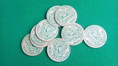 56272 Old Vintage Antique Card Sign Milk Bottle Caps Lids Dairy • £8