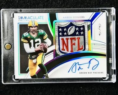 2022 Immaculate Collection Aaron Rodgers NFL SHIELD 1/1 Patch Auto #PPA-ARO JETS • $14999