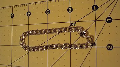 Vintage Sterling Silver Starter Charm Bracelet Lg Single Curb Links 7.25  121513 • $20.99