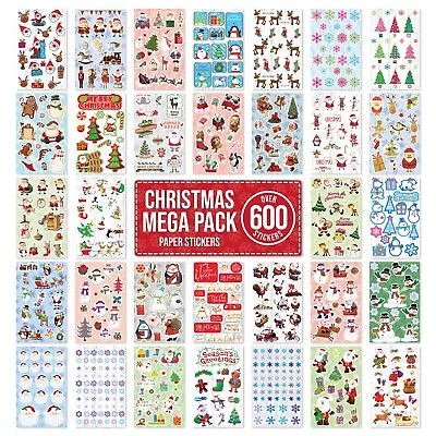 £5.99 • Buy Christmas Stickers OVER 600 Xmas Sale Bulk Pack For Children Kids Decorate Gifts