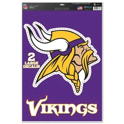 Minnesota Vikings 2 Piece Multi-use Decals 11 X17  Windows Walls Nfl Licensed • $11.87