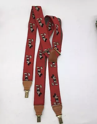 Vintage J.G. Hook Walt Disney Co. Mickey Mouse Suspenders Red Made In Germany • $15