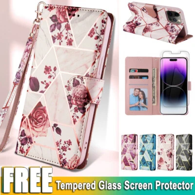 $11.99 • Buy For IPhone 11 12 13 14 Pro Max Plus SE 7 8 Flip Marble Wallet Case Leather Cover