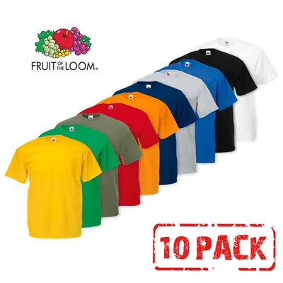 £31.99 • Buy 10 Pack Fruit Of The Loom T Shirts T Shirt Short Sleeve Cotton Plain Men/Women