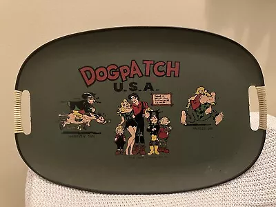 Vintage 1968 Cartoon Dogpatch Andy Capp Li’l Abner 17” Green Serving Tray • $10