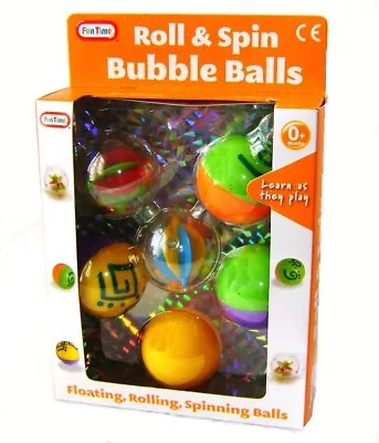 FunTime Roll Spin Floating Bubble Balls Baby Toddler Activity Toy New Boxed • £3.95