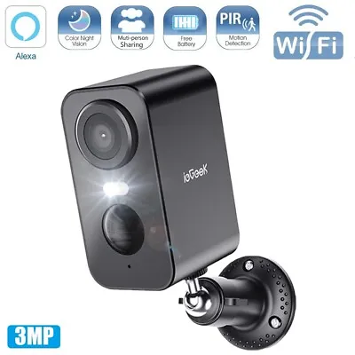 IeGeek WiFi IP Security Camera Battery Powered Wireless Home CCTV Outdoor Alexa • £34.99