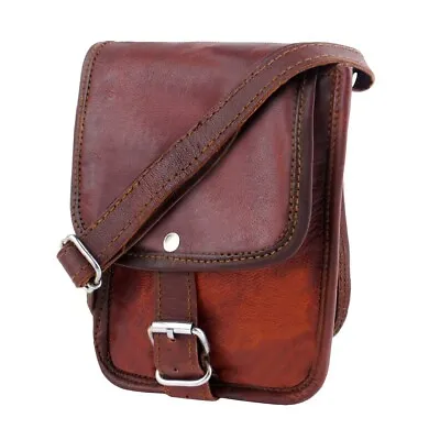 Leather Handmade Side Sling Bag Ultimate Compact Leather Sling Bag For Unisex • $32.99