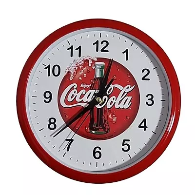 ENJOY! COCA-COLA Vintage Plastic Wall Mount Clock Battery Operated BOXED • $40.63