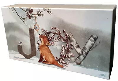 Joy Fox 14 Mini Long Glitter Embellished Christmas Cards In Keepsake Box • $14.99