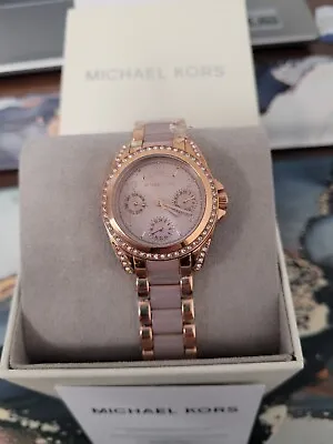 Michael Kors MK6175 Mini Blair Chronograph Women's Rose Gold Tone Watch • $98