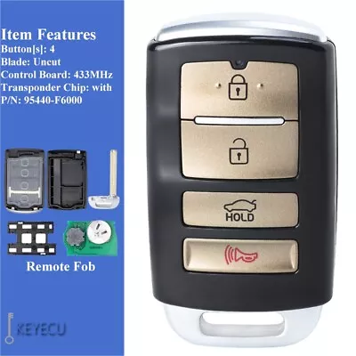 Smart Remote Key Fob 95440-F6000 TQ8-FOB-4F10 For KIA 2017 2018 2019 Cadenza • $28.71