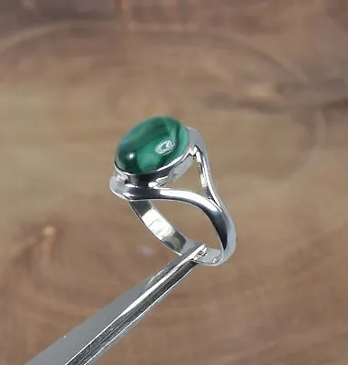 925 Solid Sterling Silver Green Malachite Ring -9 Us B • $13.07