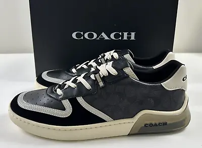 COACH Men's Shoes Sneaker Size 13 Black SIG Leather Trim CITYSOLE COURT $188 NEW • $103.60