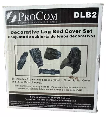 ProCom DLB2 Decorative Log Bed Cover Set Vented/vent Free Fireplace Logs      B6 • $24.95