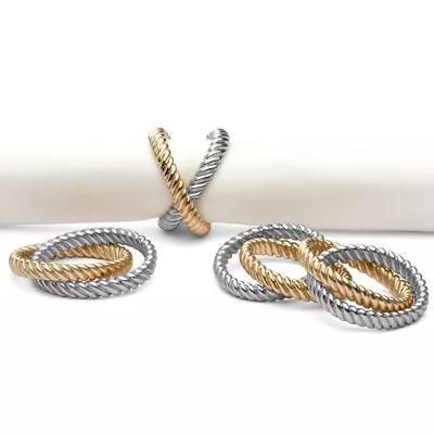 NEW L'Objet Deco Twist Napkin Ring Platinum Set 4pce • $160.21