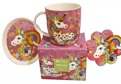  New Maxwell Williams Unicorn Mug Coaster Plate Rare Gift & Free Tea Infuser  • $23.05
