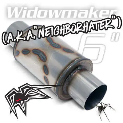 Black Widow Widowmaker SS Oval Gray Exhaust 3 Inch Muffler Universal BW0012-30 • $123.12