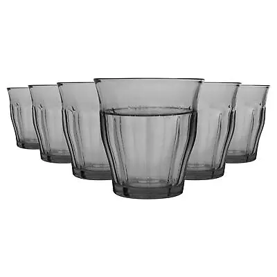 £14.99 • Buy Duralex Picardie Glasses Set Glass Drinking Tumblers Water Juice 250ml Grey X6