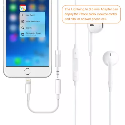 For Apple IPhone 12 Pro Max Earphone Headphone Adapter Jack 8PIN To 3.5mm Mic • $31.34