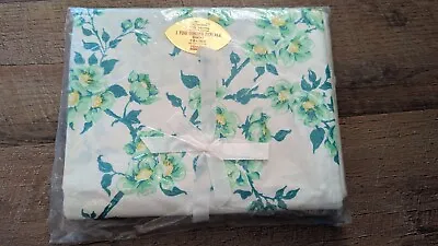 Vintage Penneys Fine Combed Percale Cotton Sheet Floral 72x108 Twin Bed New • $15