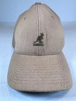 Kangol Flexfit Vintage Baseball Hat Cap Wool Tan Size S/M Green Logo Men’s • $20