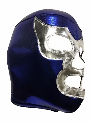 BLUE DEMON (pro-fit) Adult Lucha Libre Wrestling Mask - Blue/Silver • $19.99