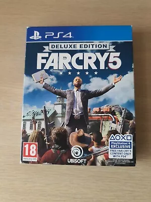 Far Cry 5 Deluxe Edition PS4 PlayStation 4 VGC (includes Soundtrack/poster Map) • £13.59