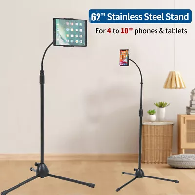£16.99 • Buy Tablet Tripod Floor Stand Adjustable Gooseneck For 4.7-10  IPhone IPad Mount UK