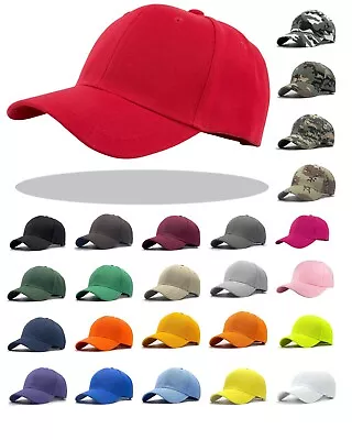 Plain Blank Solid Adjustable Baseball Cap Hats (ship In BOX!)  • $7.99