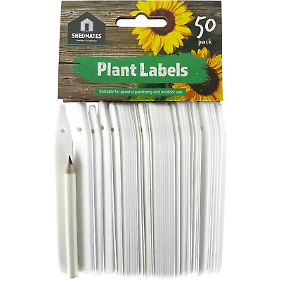 Plant Labels 50 White Markers Pencil Garden Pot Seedling Cutting Slim Sign Post • £3.49