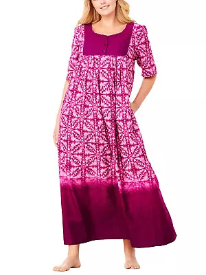 £24.95 • Buy ONLY NECESSITIES Long Lounge Dress MAGENTA Dip Dye UK Plus Size 24/26 To 44/46