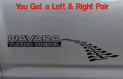 NAVARA D40 D22 TURBO DIESEL 4x4 Tyre Tracks Canopy Sticker PAIR 300mm • $15.90